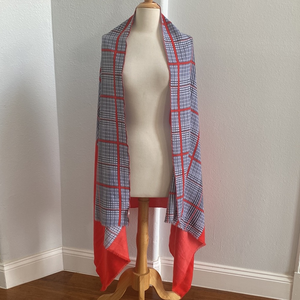 14th & Union Striped and Orange Color Fall Scarf 72 x 35
